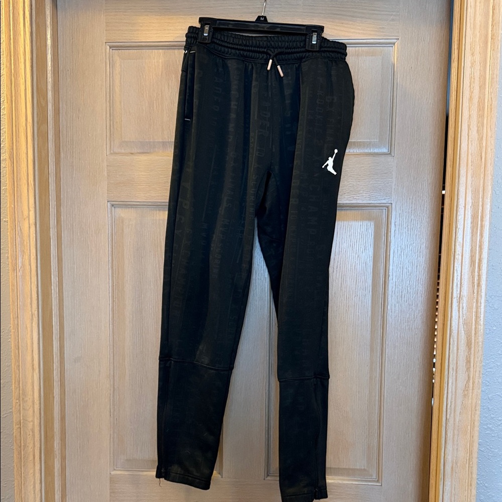 Jordan Kids Black Sweatpants with White Emblem